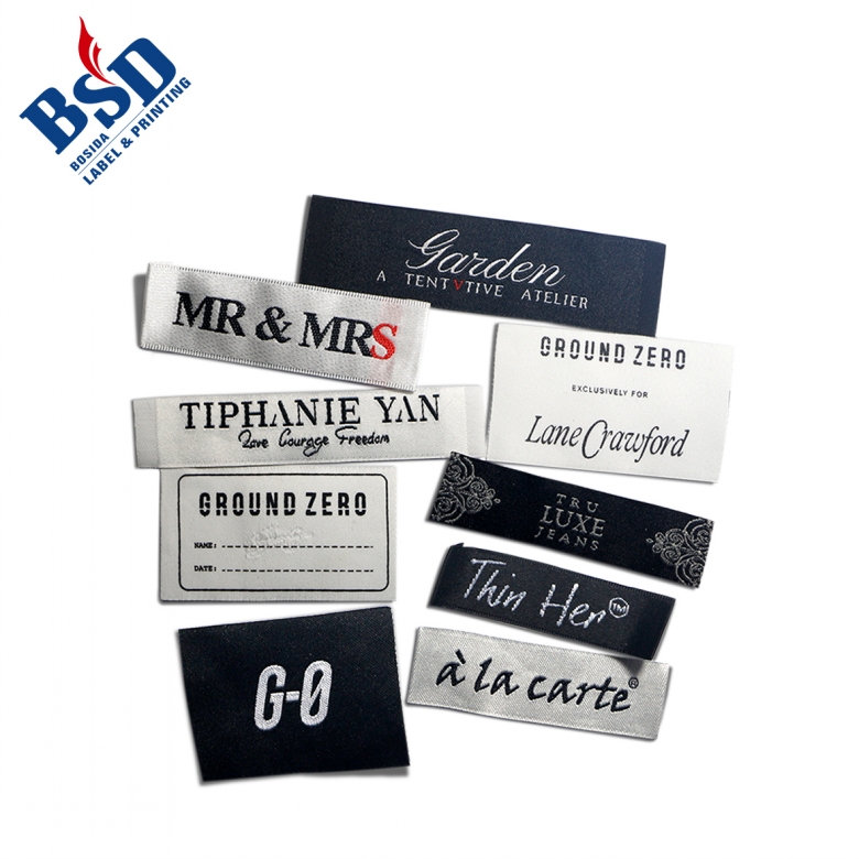 Satin woven label for clothing