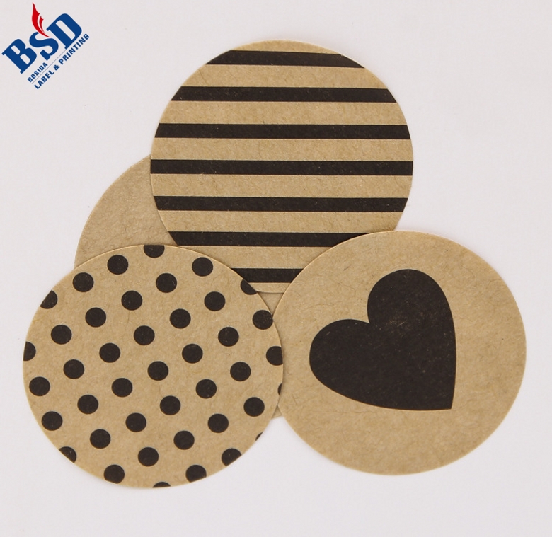 Kraft paper adhesiver sticker labels